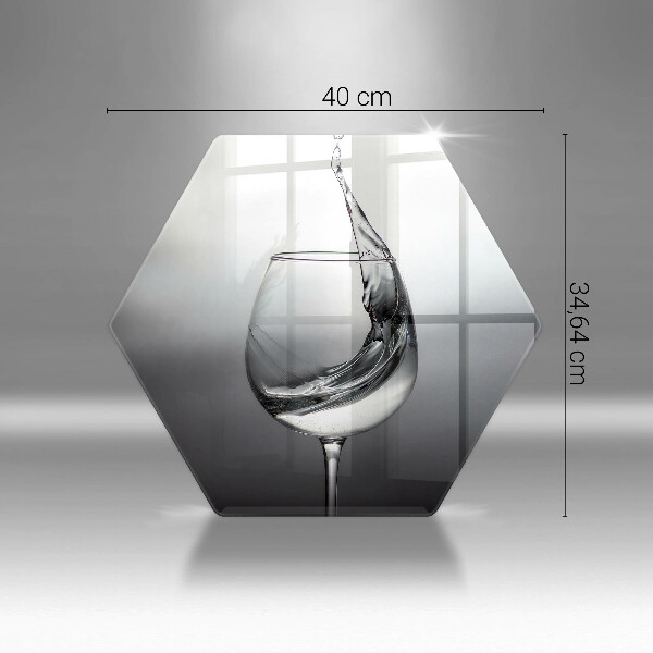 Tábua de cortar Um copo de água