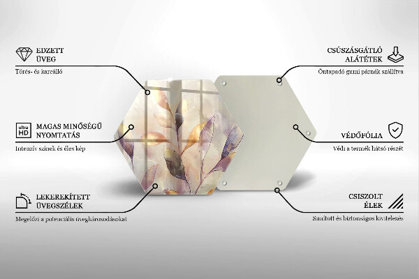 Tábua corte Folhas boho pintadas