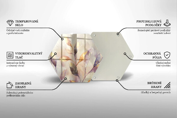 Tábua corte Folhas boho pintadas