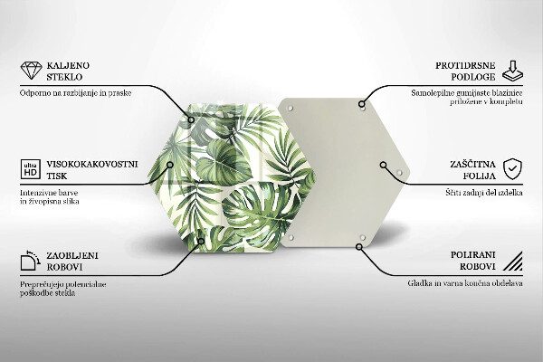 Tábua de cortar de vidro Ilustração de folha de Monstera