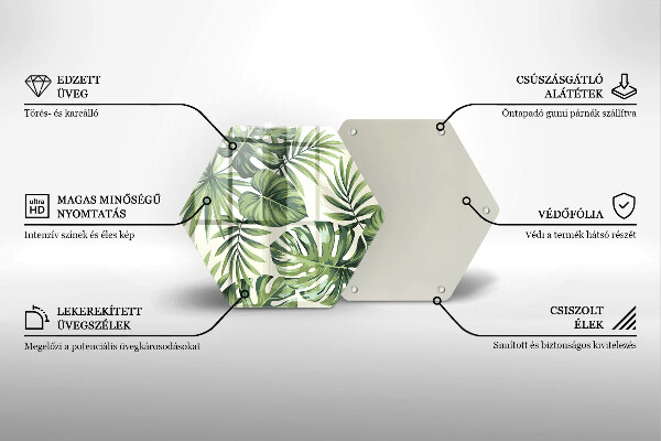 Tábua de cortar de vidro Ilustração de folha de Monstera