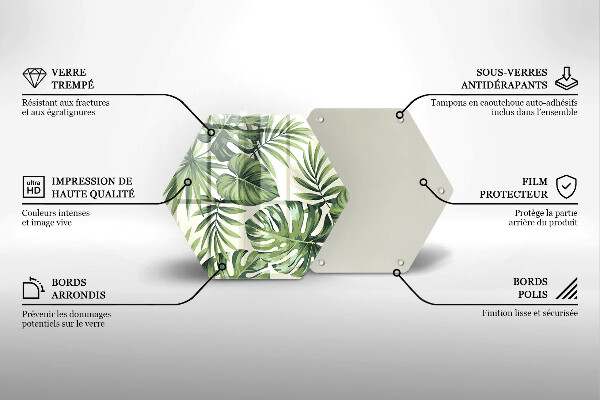 Tábua de cortar de vidro Ilustração de folha de Monstera