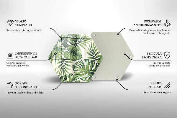 Tábua de cortar de vidro Ilustração de folha de Monstera