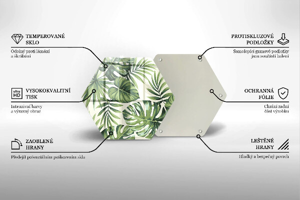 Tábua de cortar de vidro Ilustração de folha de Monstera