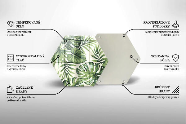 Tábua de cortar de vidro Ilustração de folha de Monstera