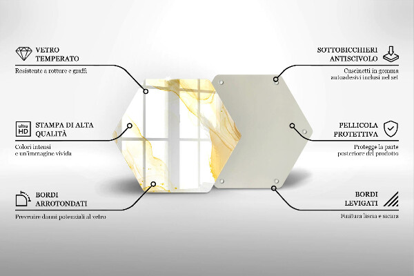 Tábua para cozinha Abstração dourada
