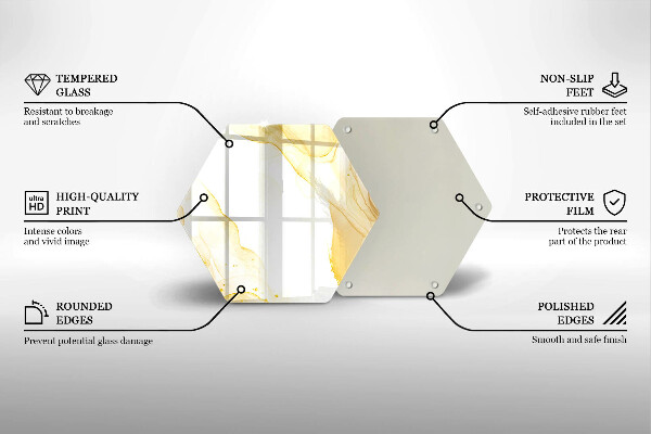 Tábua para cozinha Abstração dourada