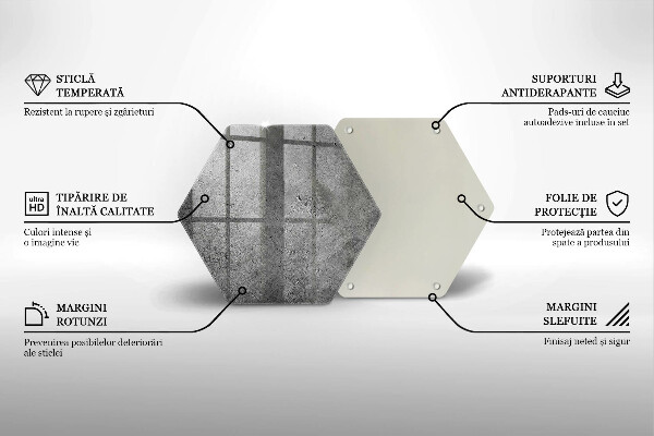 Tábua de corte de vidro Textura de pedra de concreto