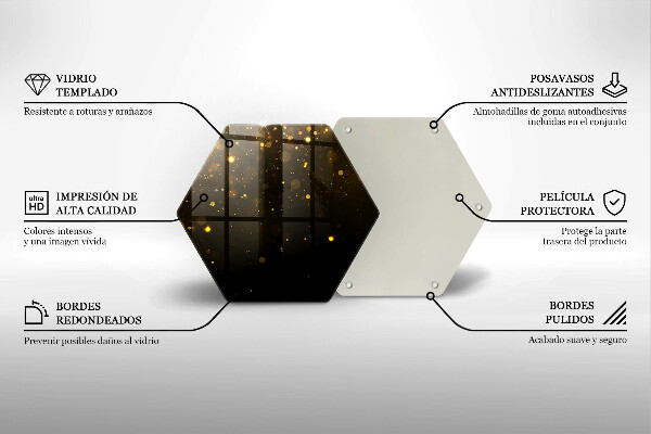 Tábua de cortar Glitter dourado