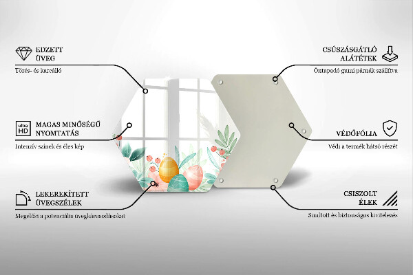 Tábua de vidro ovos de páscoa
