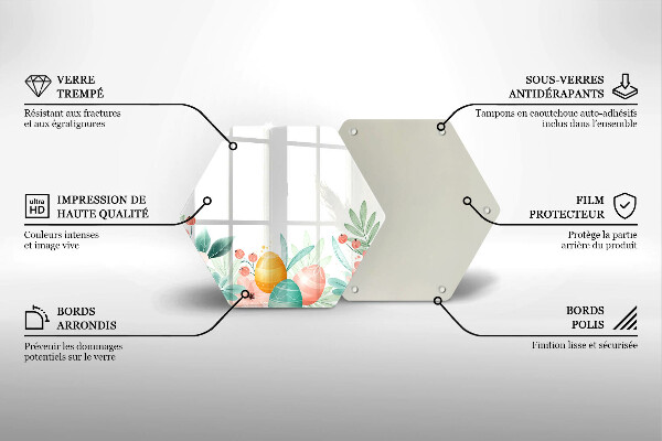 Tábua de vidro ovos de páscoa