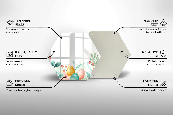Tábua de vidro ovos de páscoa