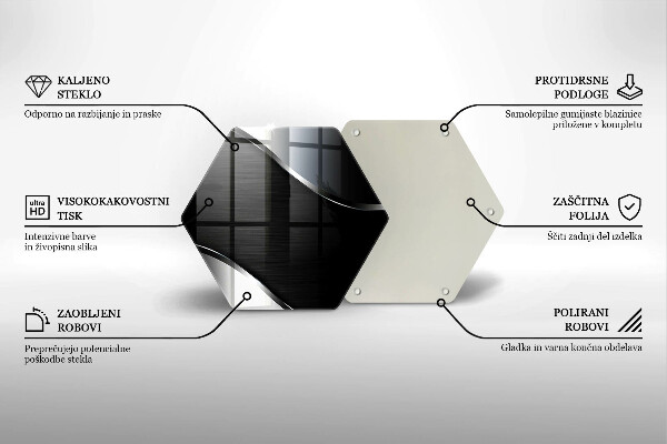 Tábua de vidro Abstração de metal