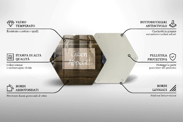 Tábua de corte Placa Guten Apetit nos painéis