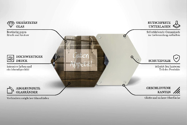 Tábua de corte Placa Guten Apetit nos painéis