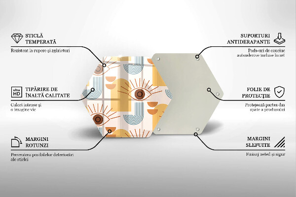 Tábua de cortar alimentos Olhos com padrão boho
