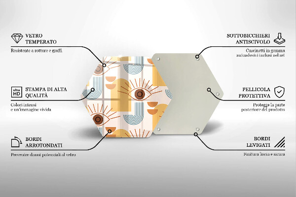 Tábua de cortar alimentos Olhos com padrão boho