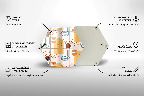 Tábua de cortar alimentos Olhos com padrão boho