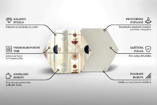 Tábua de corte de vidro Formas geométricas boho