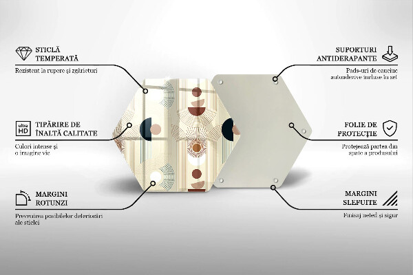 Tábua de corte de vidro Formas geométricas boho