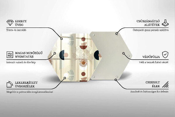 Tábua de corte de vidro Formas geométricas boho