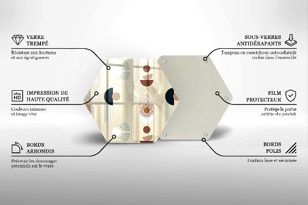 Tábua de corte de vidro Formas geométricas boho