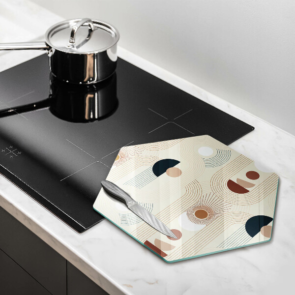 Tábua de corte de vidro Formas geométricas boho