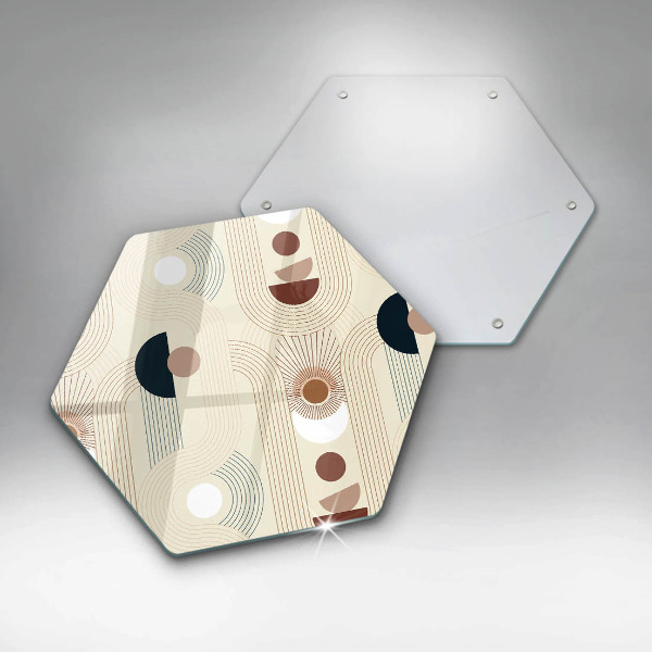 Tábua de corte de vidro Formas geométricas boho