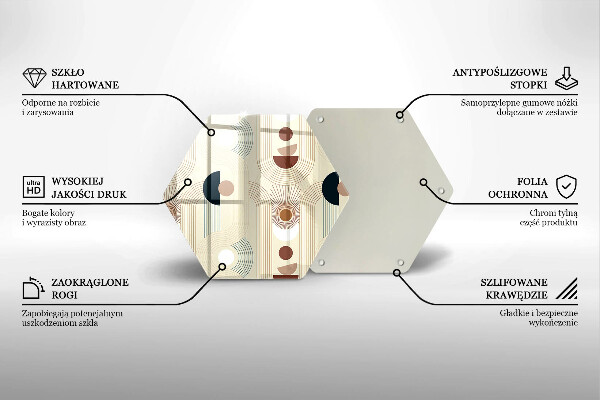 Tábua de corte de vidro Formas geométricas boho