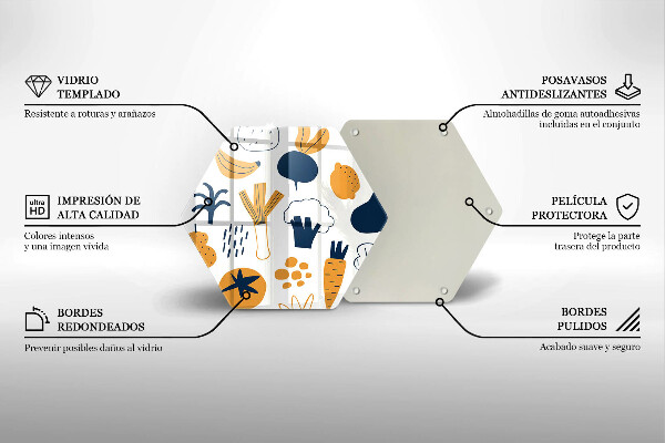 Tábua de cortar de vidro Ilustração de alimentos
