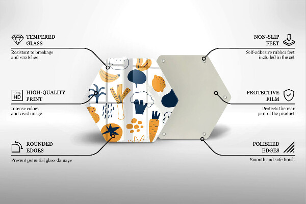 Tábua de cortar de vidro Ilustração de alimentos
