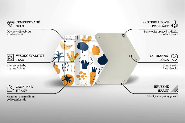 Tábua de cortar de vidro Ilustração de alimentos