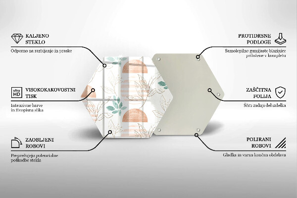 Tábua de cortar Padrão de folha Boho