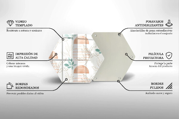 Tábua de cortar Padrão de folha Boho