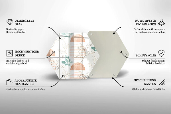 Tábua de cortar Padrão de folha Boho