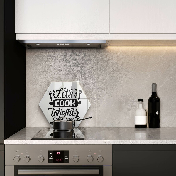 Tábua cozinha A inscrição Vamos cozinhar juntos