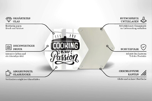 Tábua para cozinha Cozinhar é minha paixão