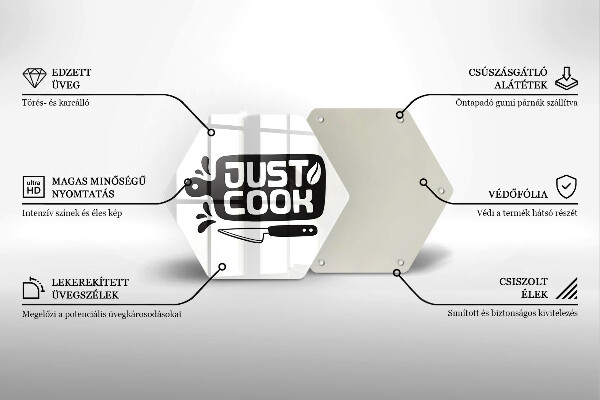 Tábua corte Placa de cozinha "Just Cook"