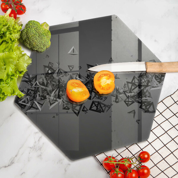 Tábua de corte de vidro Formas 3D abstratas