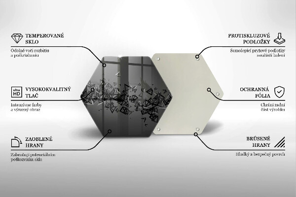 Tábua de corte de vidro Formas 3D abstratas