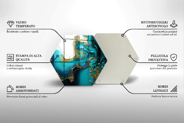 Tábua de cortar alimentos Abstração turquesa