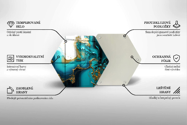Tábua de cortar alimentos Abstração turquesa