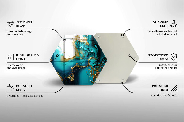 Tábua de cortar alimentos Abstração turquesa