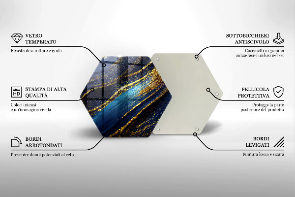 Tábua de corte de vidro Abstração azul marinho