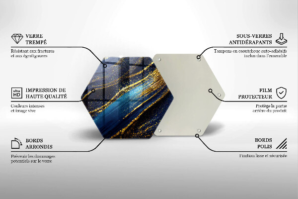 Tábua de corte de vidro Abstração azul marinho