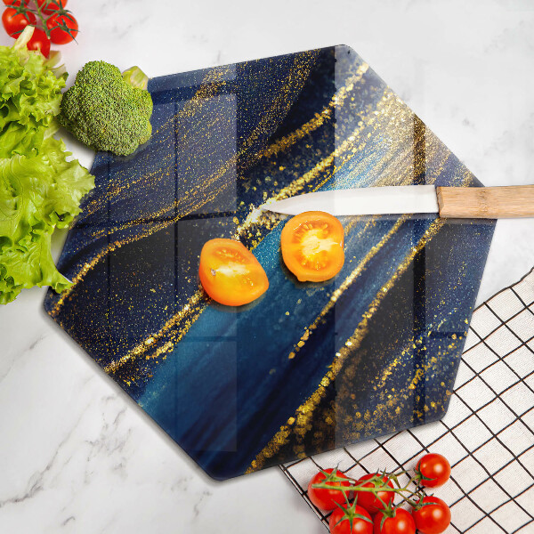 Tábua de corte de vidro Abstração azul marinho