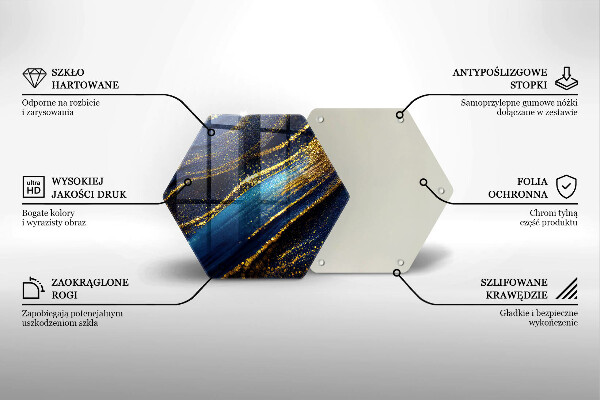 Tábua de corte de vidro Abstração azul marinho