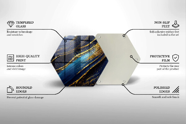 Tábua de corte de vidro Abstração azul marinho
