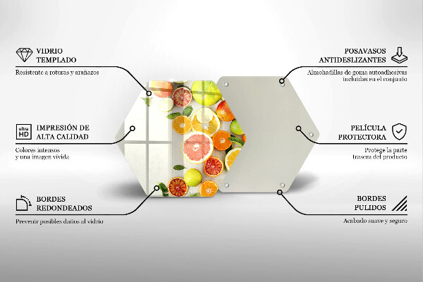 Tábua de vidro Frutas cítricas