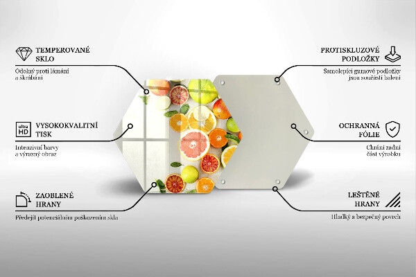 Tábua de vidro Frutas cítricas